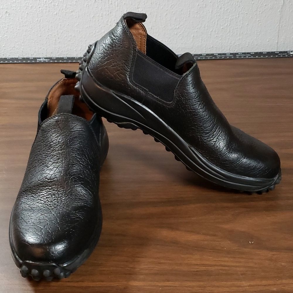 Hummer Mens Casual Chelsea Style Slip On‎ Black Leather Driving Shoes Size 10½